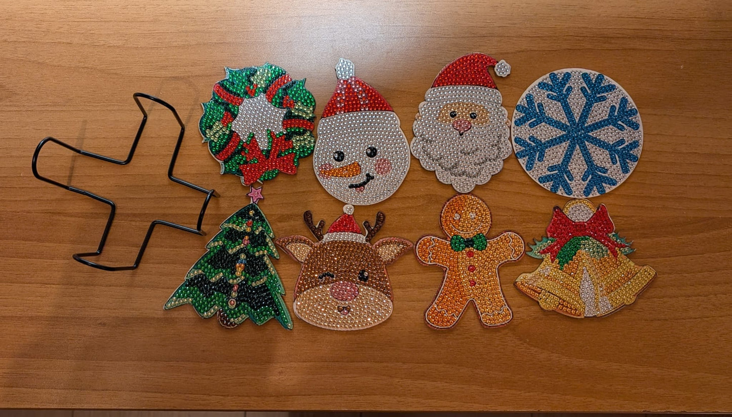 Sottobicchieri Artigianali a Tema Natale con Supporto