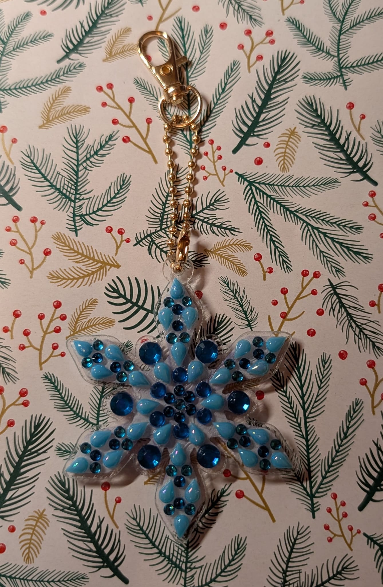 Magia Invernale – Portachiavi Fiocco di Neve in Diamond Painting