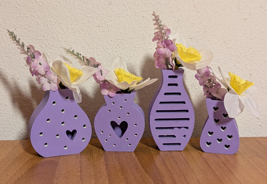 Set 4 mini vasi decorativi in gesso