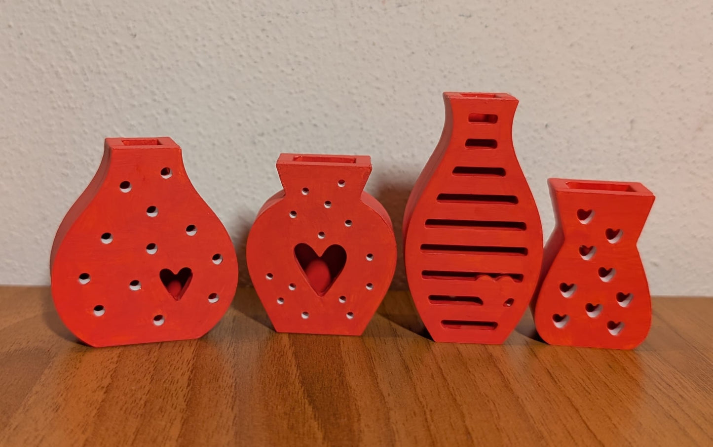 Set 4 mini vasi decorativi in gesso