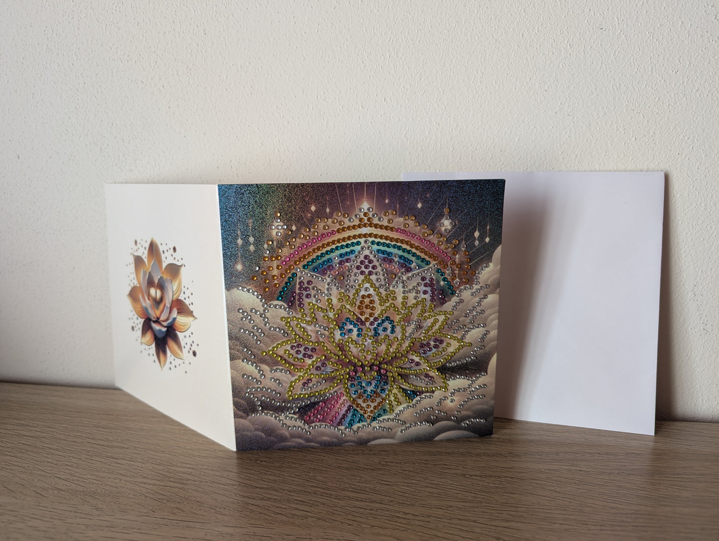 Scintille di luce: biglietto d'auguri fatto a mano