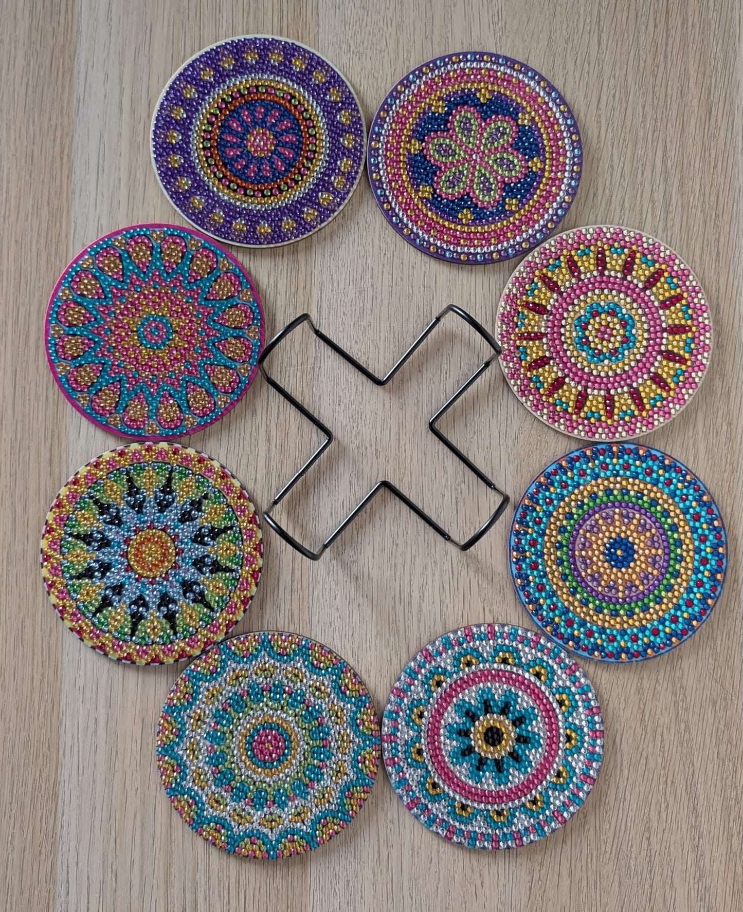 Sottobicchieri rotondi eleganti in diamond painting