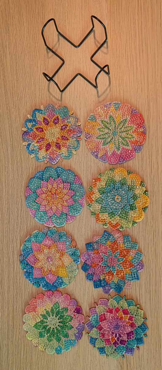 Sottobicchieri con tecnica diamond painting