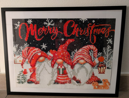 Quadro natalizio con gnomi