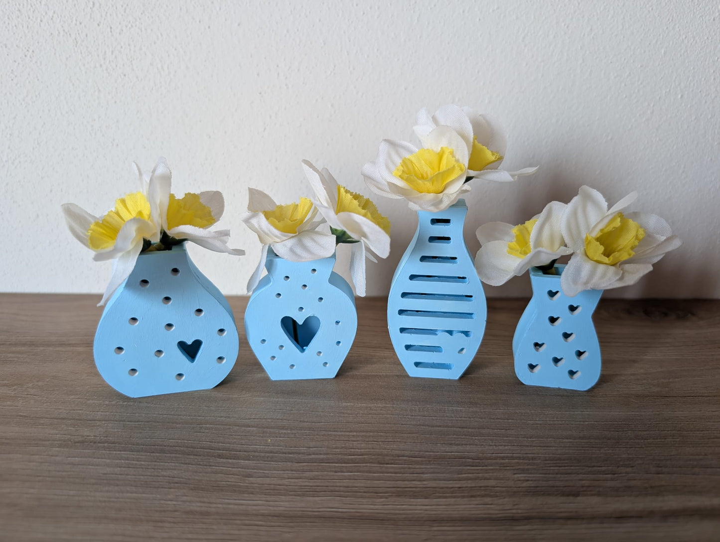 Set 4 mini vasi decorativi in gesso