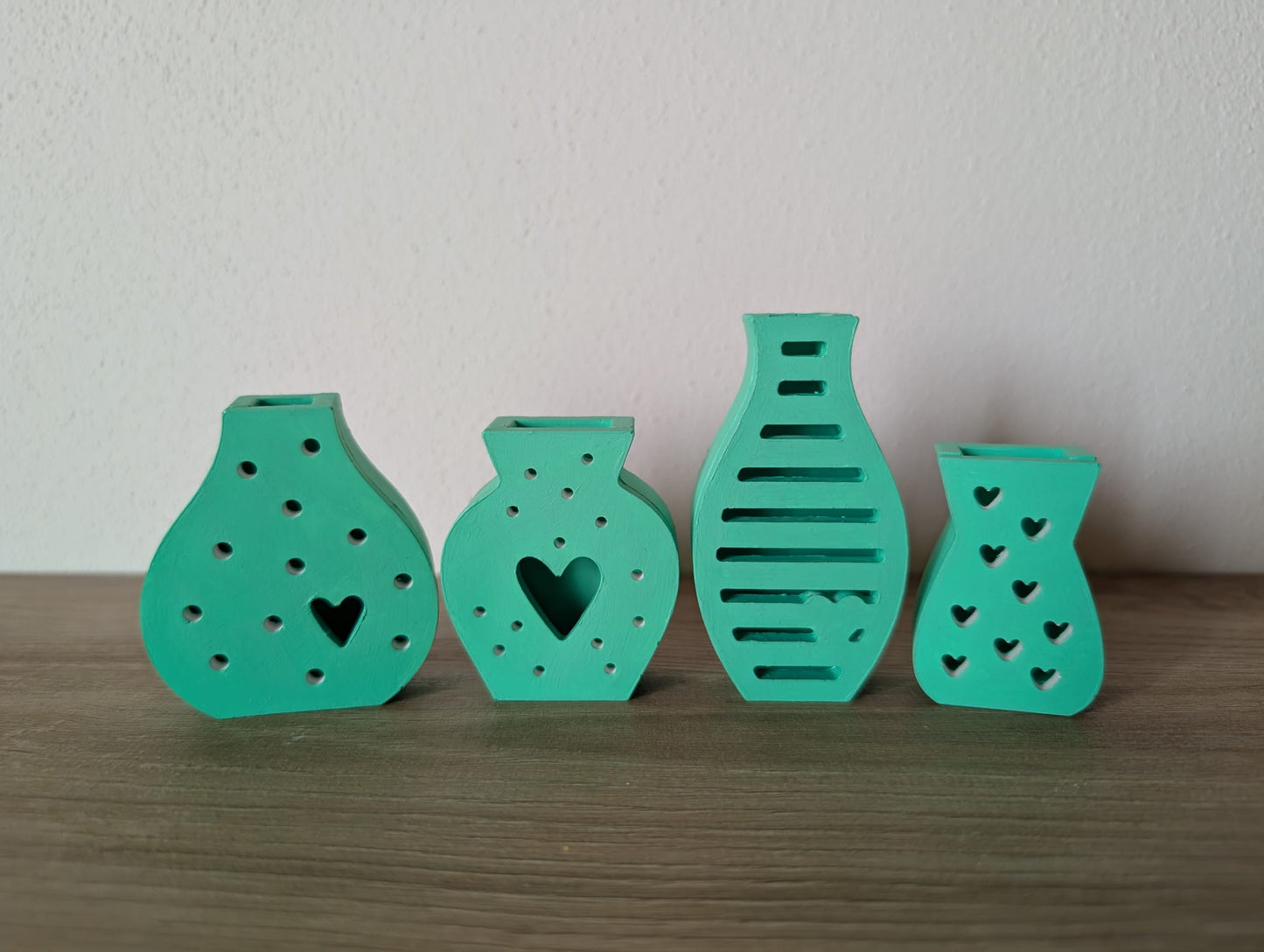 Set 4 mini vasi decorativi in gesso