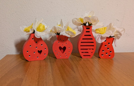 Set 4 mini vasi decorativi in gesso