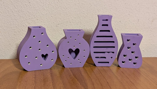Set 4 mini vasi decorativi in gesso
