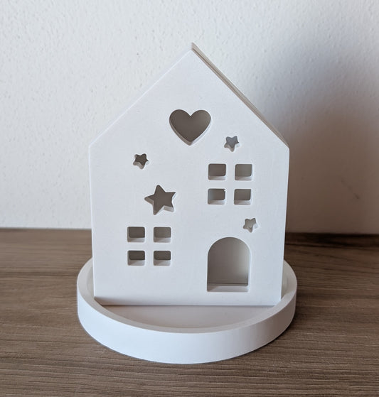 Casetta decorativa con vassoio rotondo