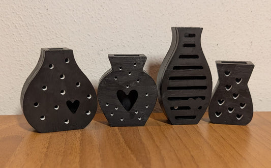 Set 4 mini vasi decorativi in gesso